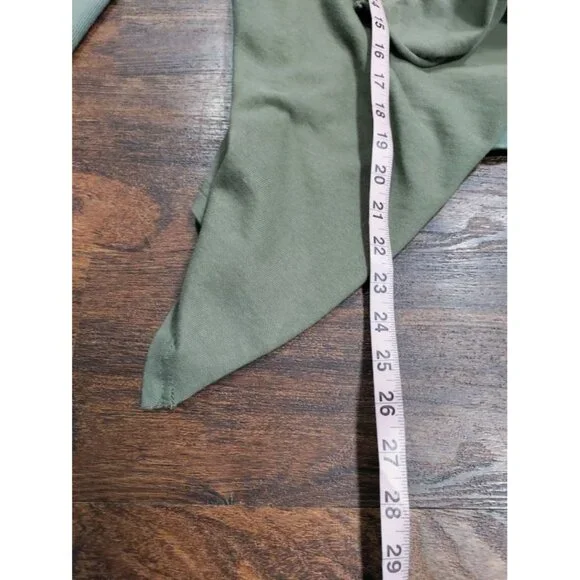 Blank NYC Faux Suede Leather Draped Moto Asymmetrical Jacket Green XS - Picture 11 of 15